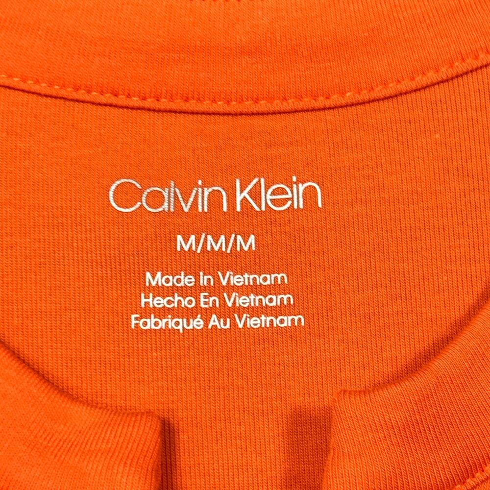 Calvin Klein Womens Blouse Size Medium Orange V Neck Cap Sleeve - Picture 2 of 4